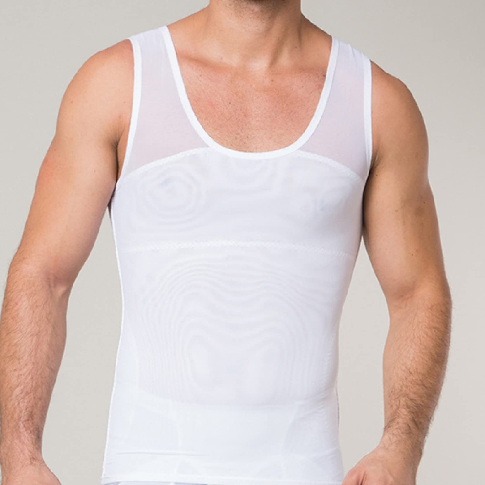 EBRICON Men's Body Shaper - Breathable Slimming Compression Shirt, Tummy Control Girdle & Gynecomastia Vest for Abdomen & Chest Shaping | Perfect for Workouts, Post-Surgery Recovery & Everyday Wear