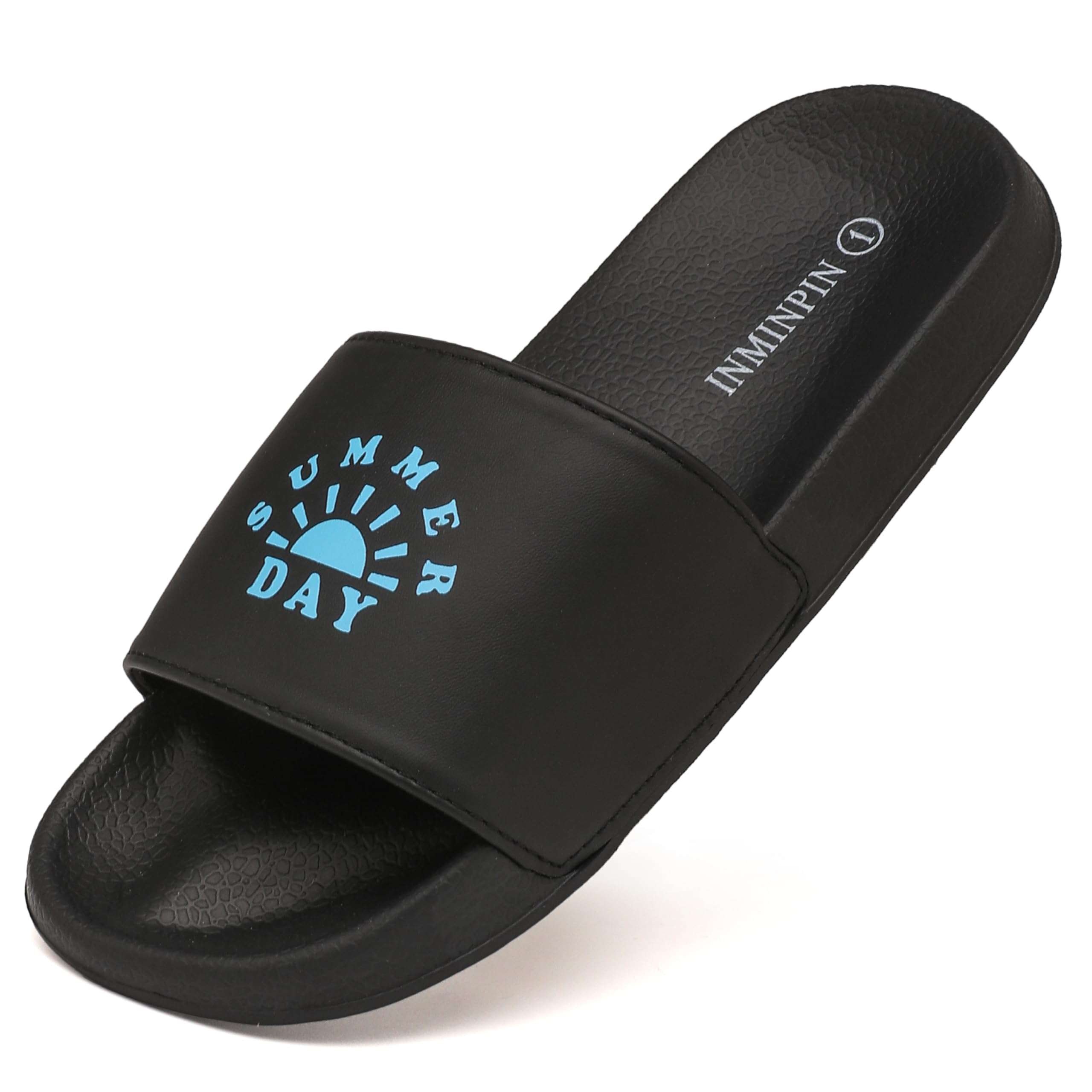 INMINPIN Kids Boys Girls Slides Sandals - Comfortable Non-Slip Beach Pool Shower Shoes for Indoor & Outdoor Use - Perfect for Summer, Swimming, Beach Vacation & Daily Wear (Little Kid/Big Kid)