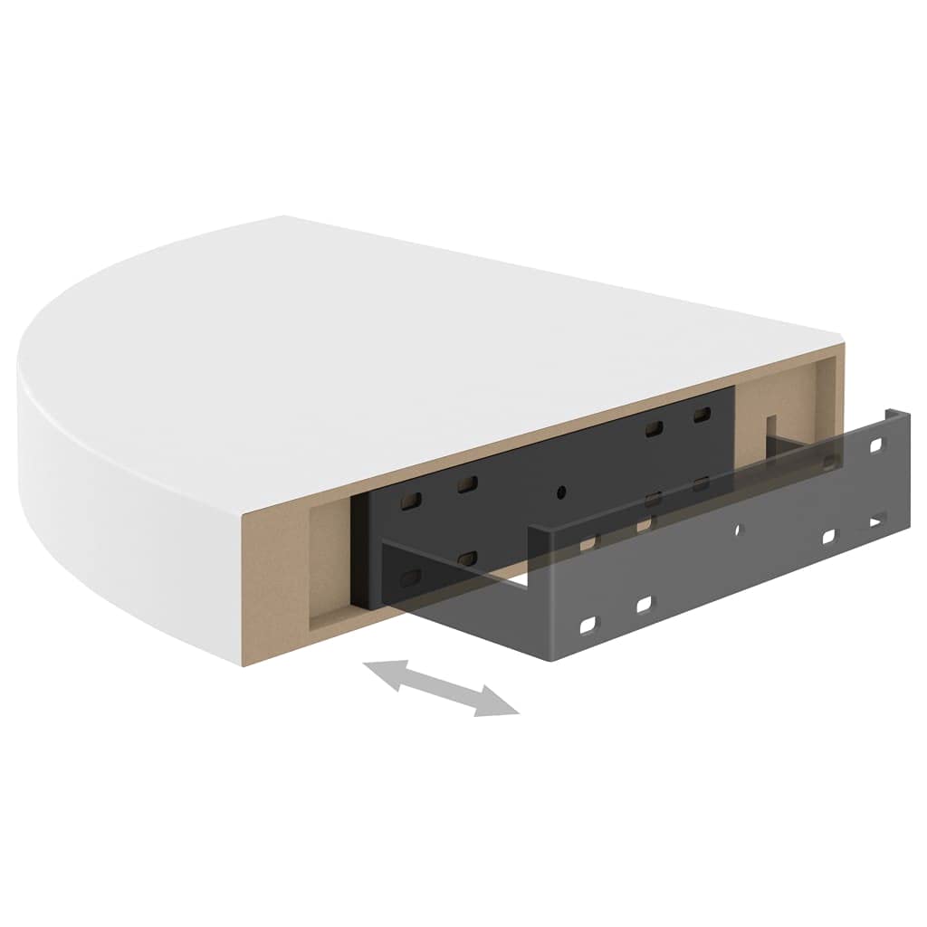 White Floating Corner Shelves Set of 4 - 9.8