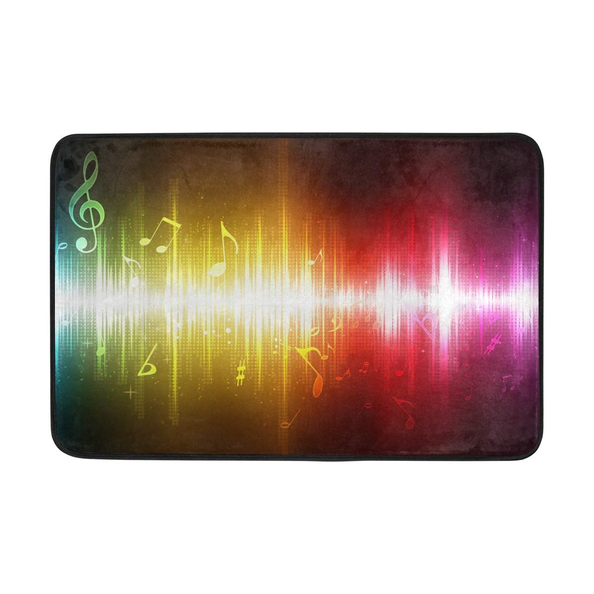 Non-Slip Rainbow Music Doormat - Modern Indoor Welcome Mat for Front Door, Bathroom & Toilet | Waterproof Entryway Rug for Home Decor & Floor Protection