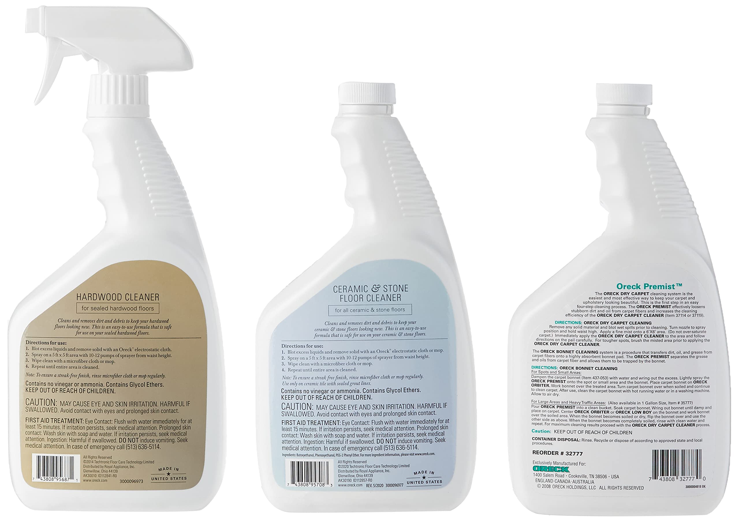 Oreck Orbiter Complete Clean Value Kit - 3 Pack (32 oz Bottles) | Hardwood, Ceramic & Stone Floor Cleaner with Soil Release Pretreatment Spray | Residue-Free Cleaning Solution | Ideal for Home, Office & Commercial Use