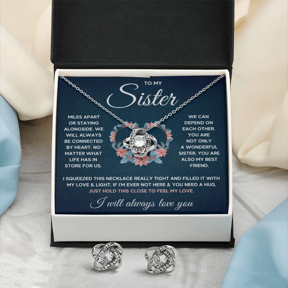 Best Sister Necklace Set for 2 - Big Sister & Little Sister Matching Jewelry Gift with Message Card & Gift Box | Birthday Present for Women | Sister Bonding Jewelry for Special Occasions