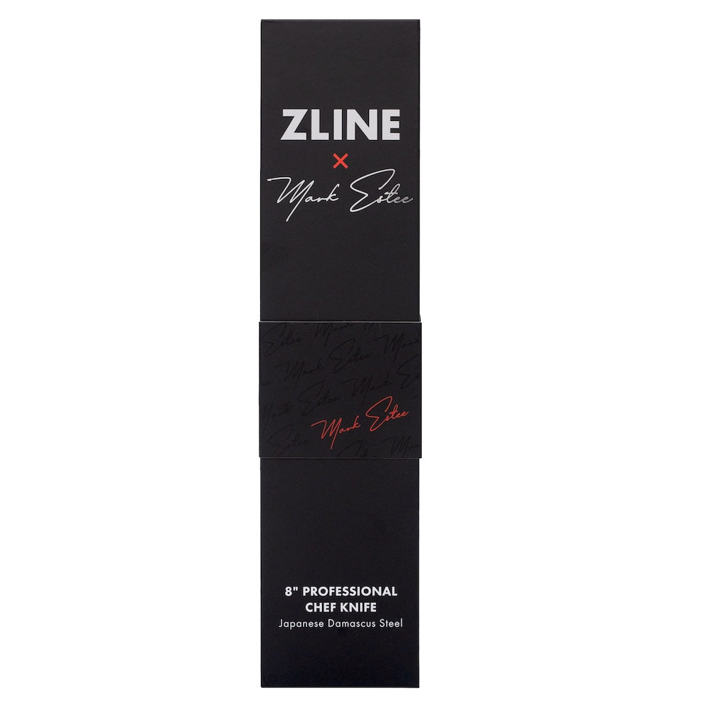 ZLINE Mark Estee 8-inch Professional Japanese Damascus Steel Chef Knife - KCKT ME JD - Razor Sharp Kitchen Knife for Slicing, Dicing & Chopping - Perfect for Home Cooks & Professional Chefs