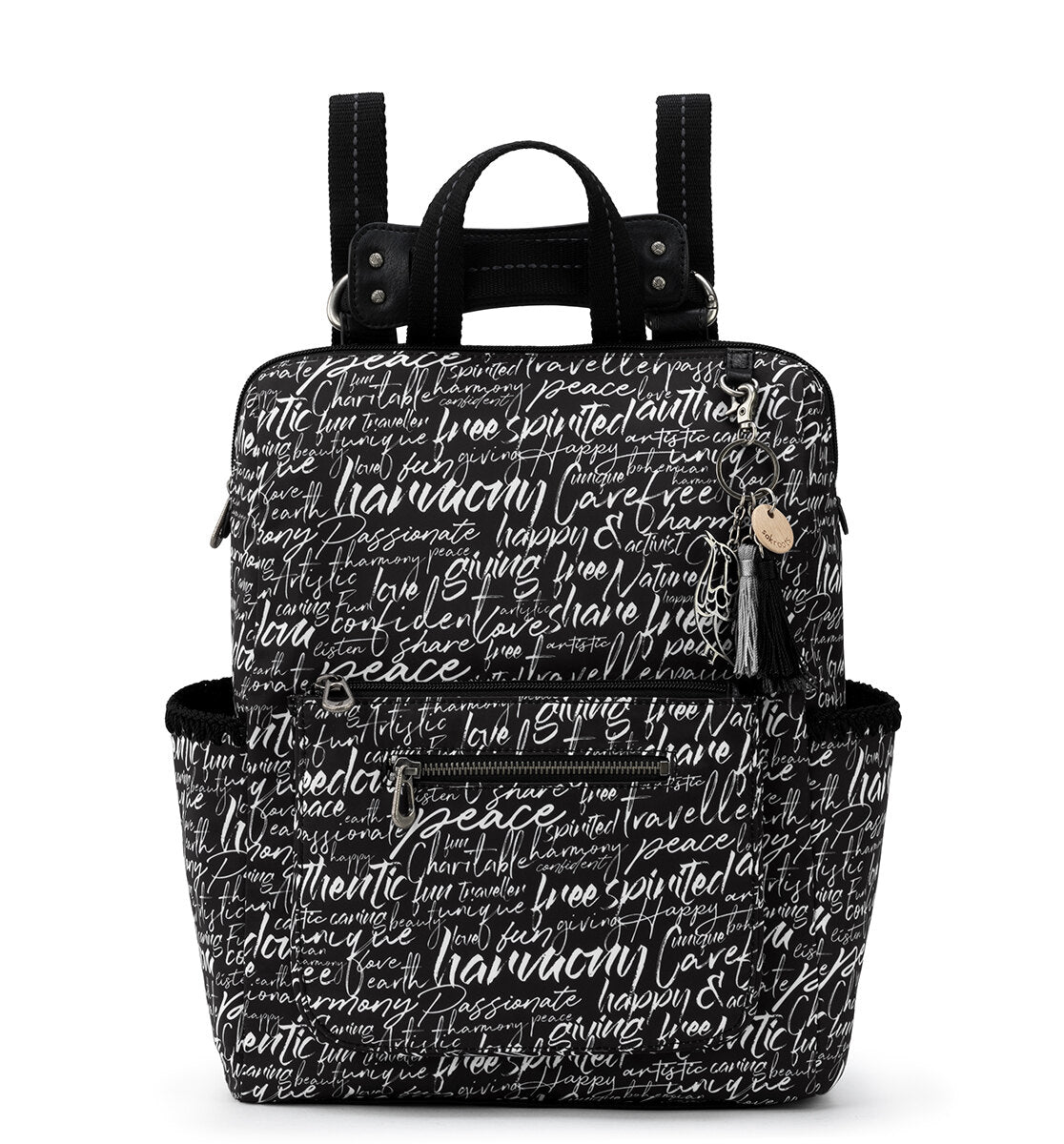 Eco Twill - Black and White Peace Script