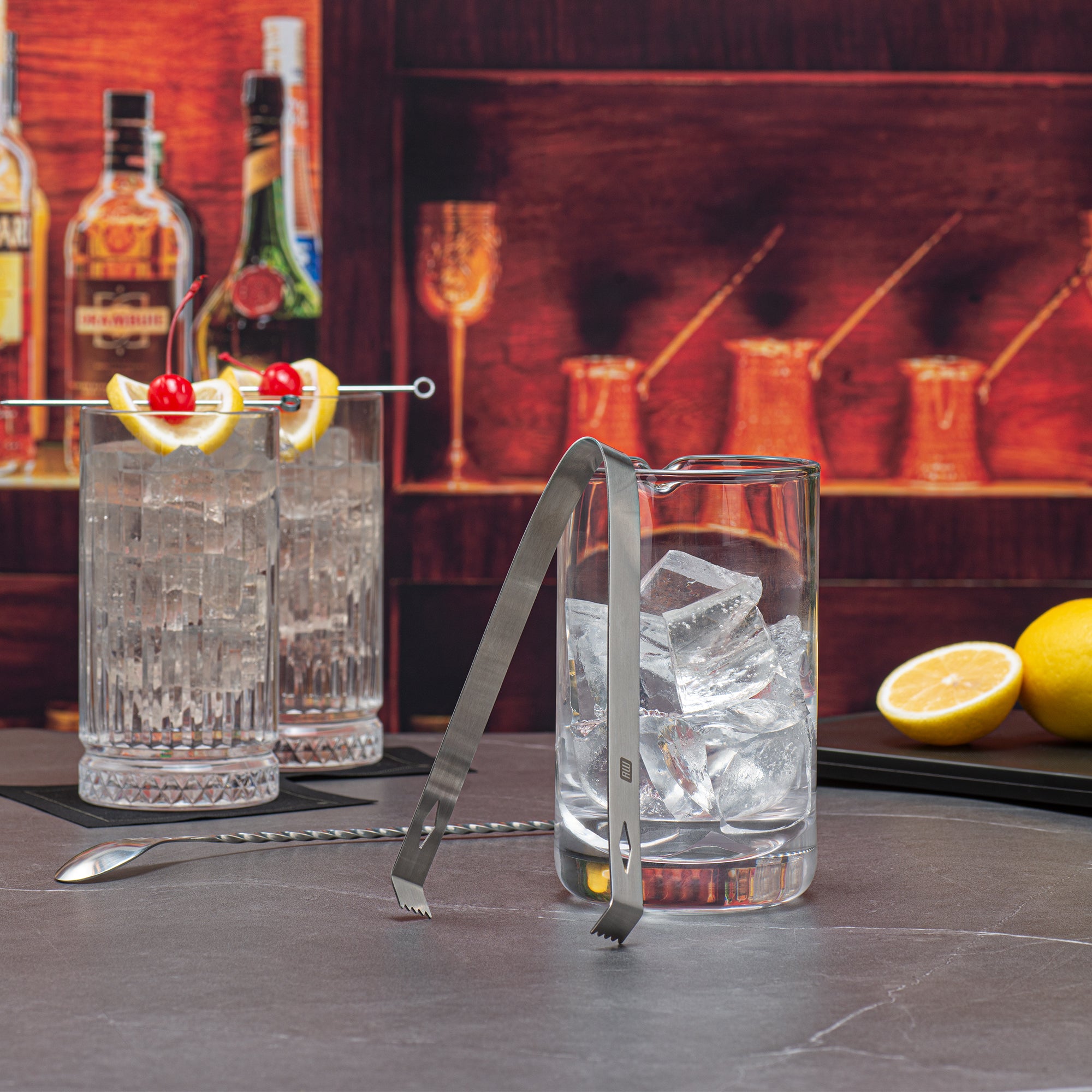 Premium Stainless Steel Ice Tongs for Cocktails - 6.25