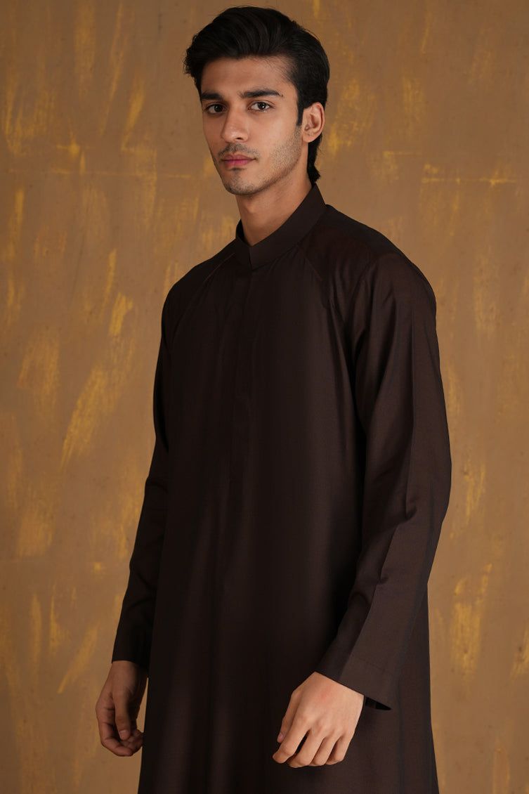 Premium Blended Brown Jubba by J. Junaid Jamshed - Traditional Islamic Abaya for Women - Perfect for Prayer, Eid, and Special Occasions