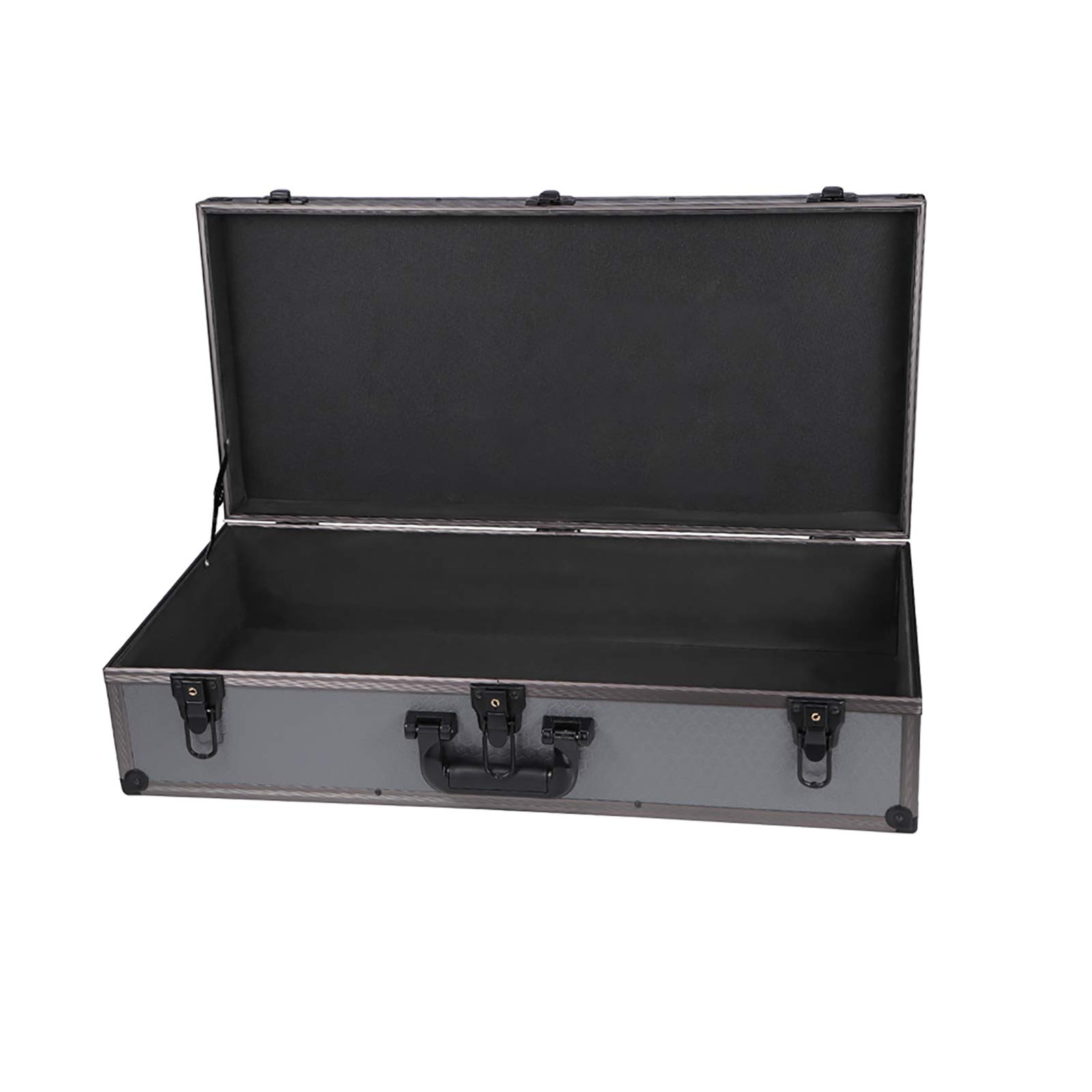 **Heavy Duty Aluminum Flight Case with Foam Insert for Microphone, Camera & Photography Equipment - Secure Locking Storage Box with Key Lock & Non-Slip Foot Pads - Ideal for Studio, Travel & Professional Use**