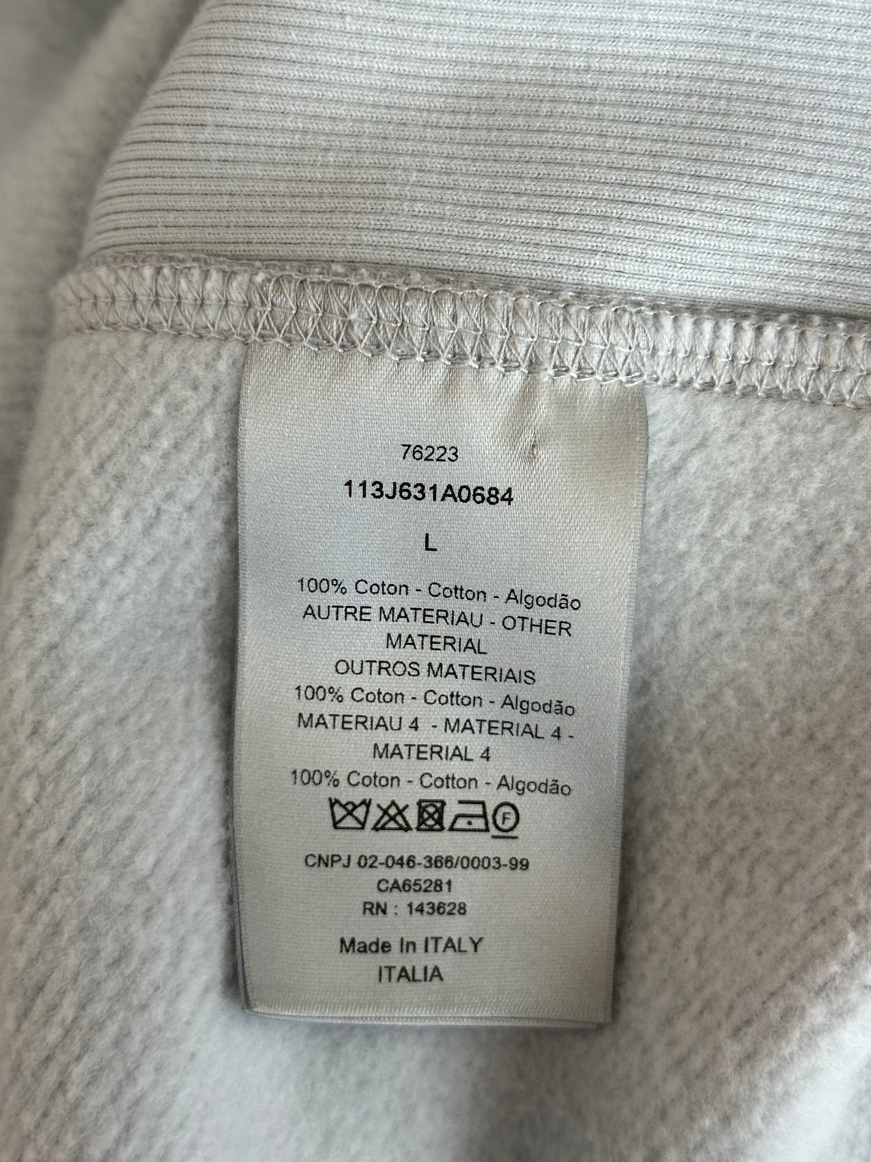 Dior Grey Oblique Logo Hooded Towel Sweatshirt - Soft & Cozy for Spa, Beach & Lounge Wear