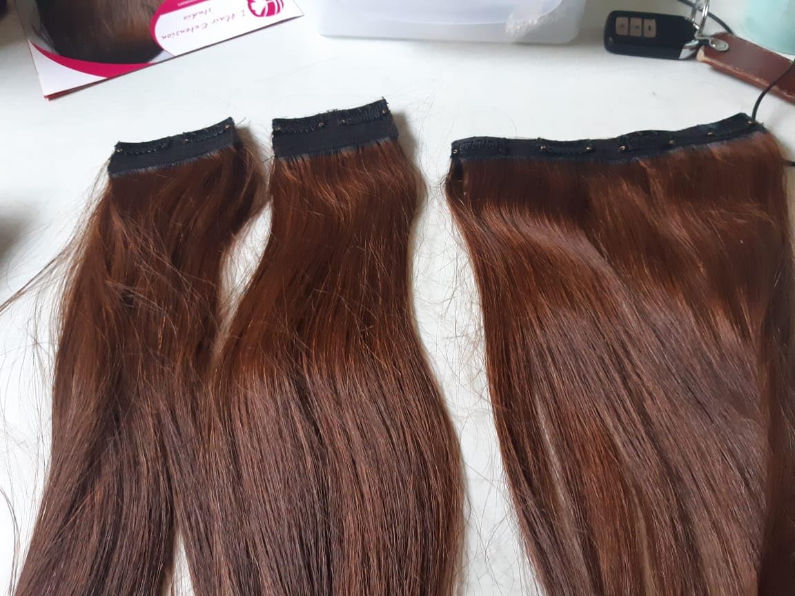 Delhi Real Human Hair Extensions - Brown Side Clip Hairpiece for Women | Perfect for College Students, Housewives & Actresses | Everyday Wear, Parties & Special Occasions