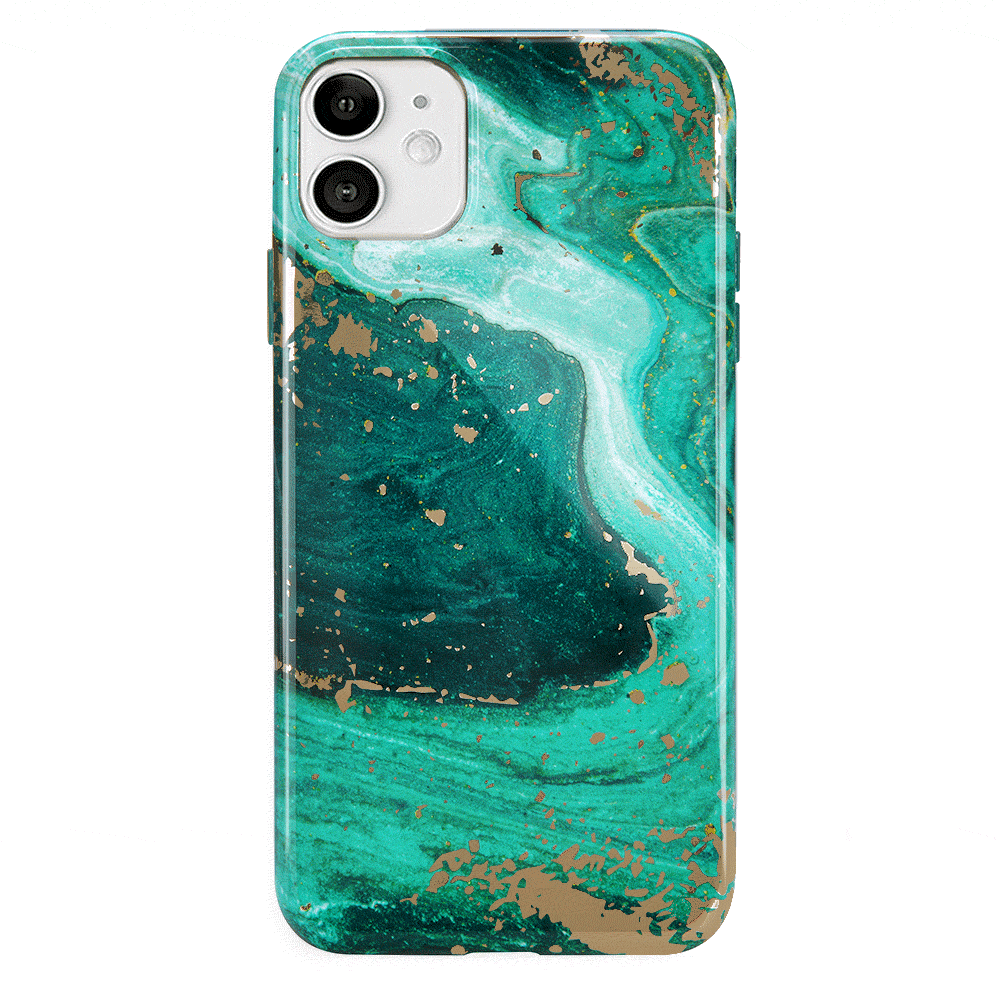 Emerald Marble iPhone Case - Elegant Protective Cover for iPhone 13/14/15 Pro Max - Perfect for Work, Travel & Everyday Use