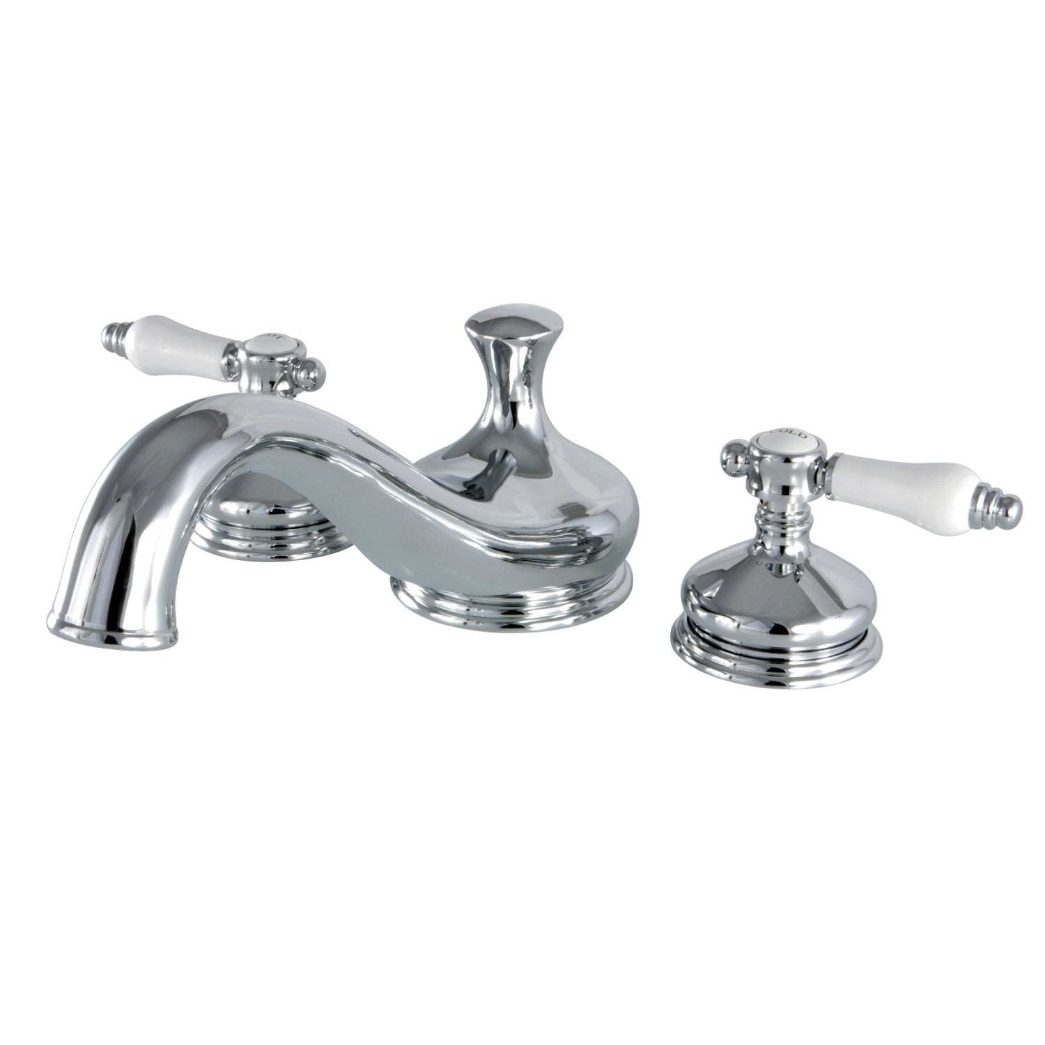 Bel Air KS3331BPL 3-Hole Deck Mount Roman Tub Faucet with Two Handles - Polished Chrome Finish for Bathroom & Spa Luxury Experience