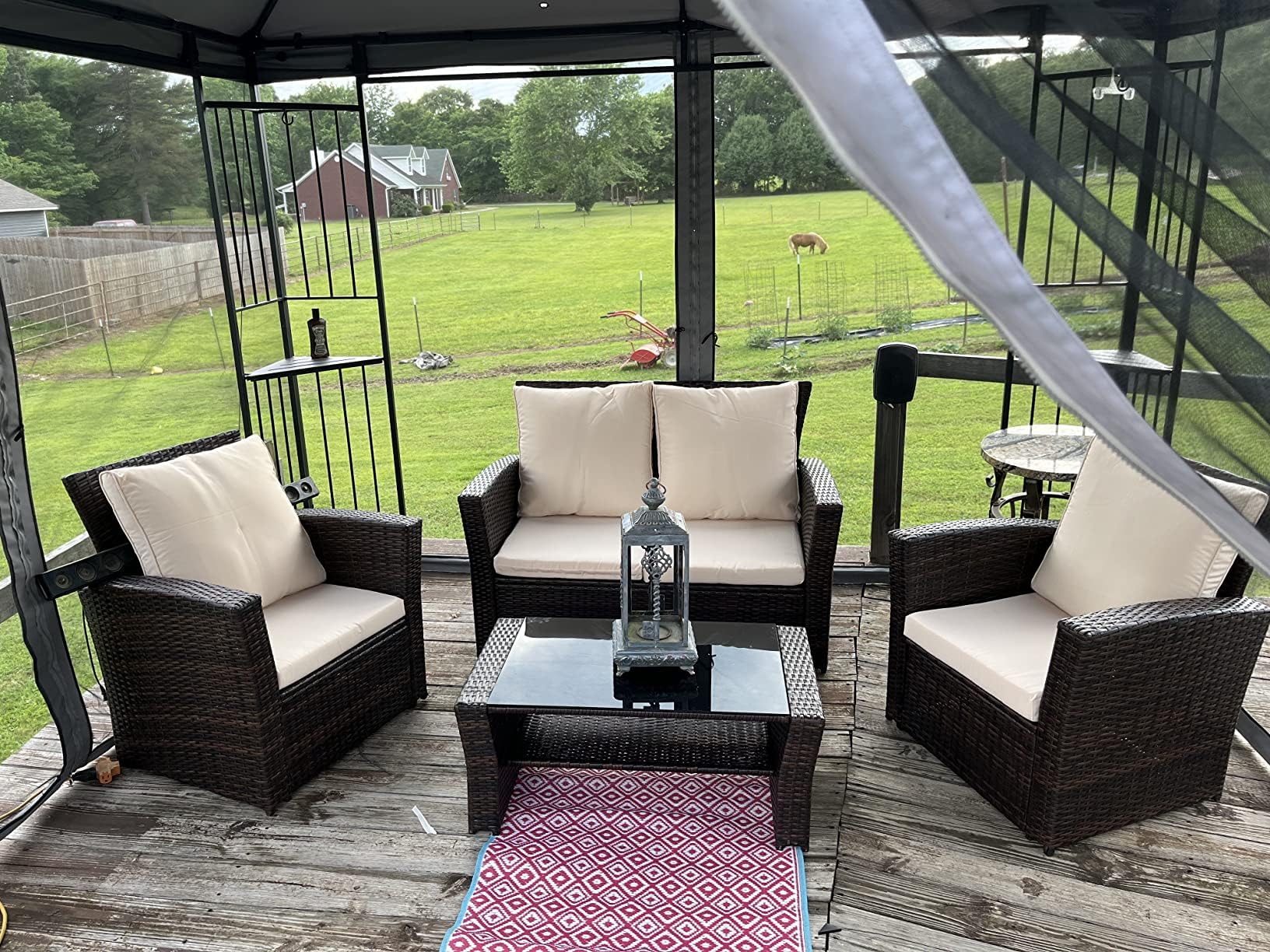 Oslimea 2-Pack Waterproof Outdoor Patio Cushion Covers 22x20x4 Inch - Replacement Slipcovers for Chair Seat Cushions, Cream - Perfect for Garden, Deck, Poolside & Patio Furniture Protection