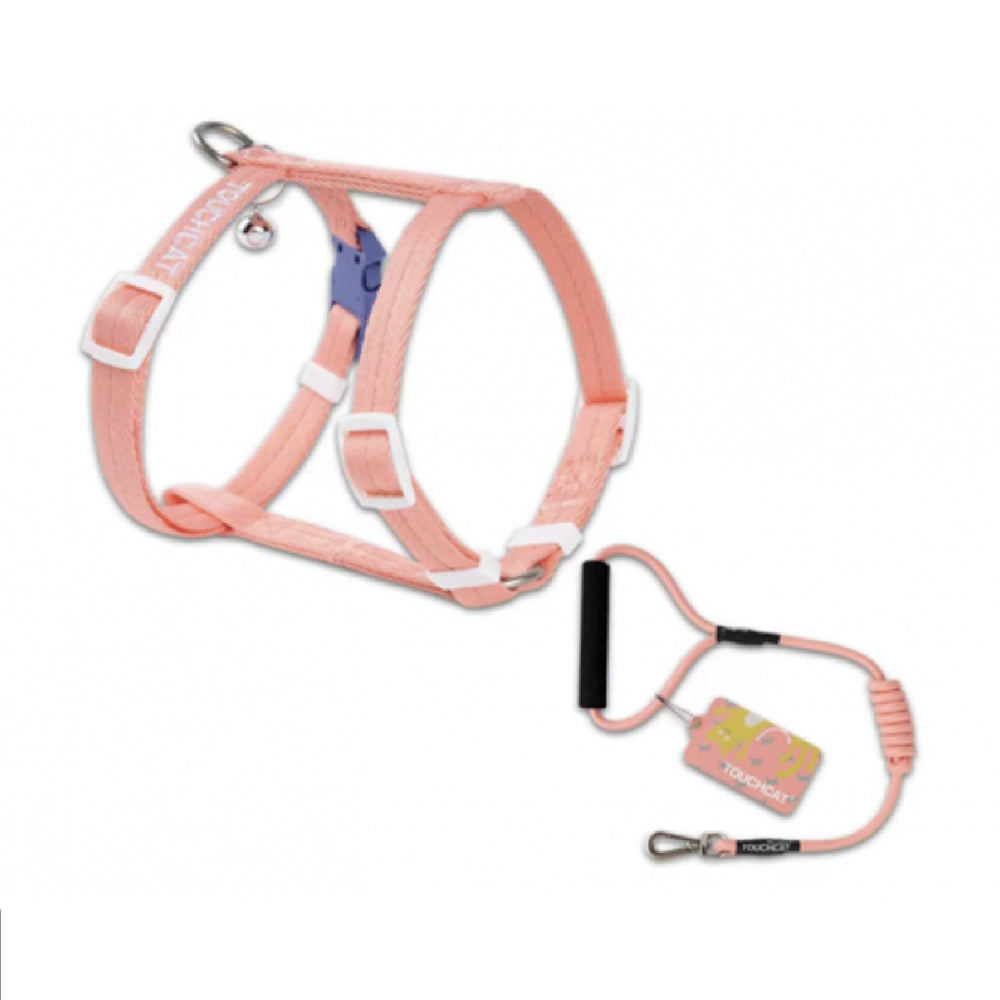 Touchcat Cat Harness and Leash Set - Adjustable Soft Mesh Vest for Safe Outdoor Walking, Training & Travel - Perfect for Small to Medium Cats (Use for Vet Visits, Park Adventures & Backyard Exploration)