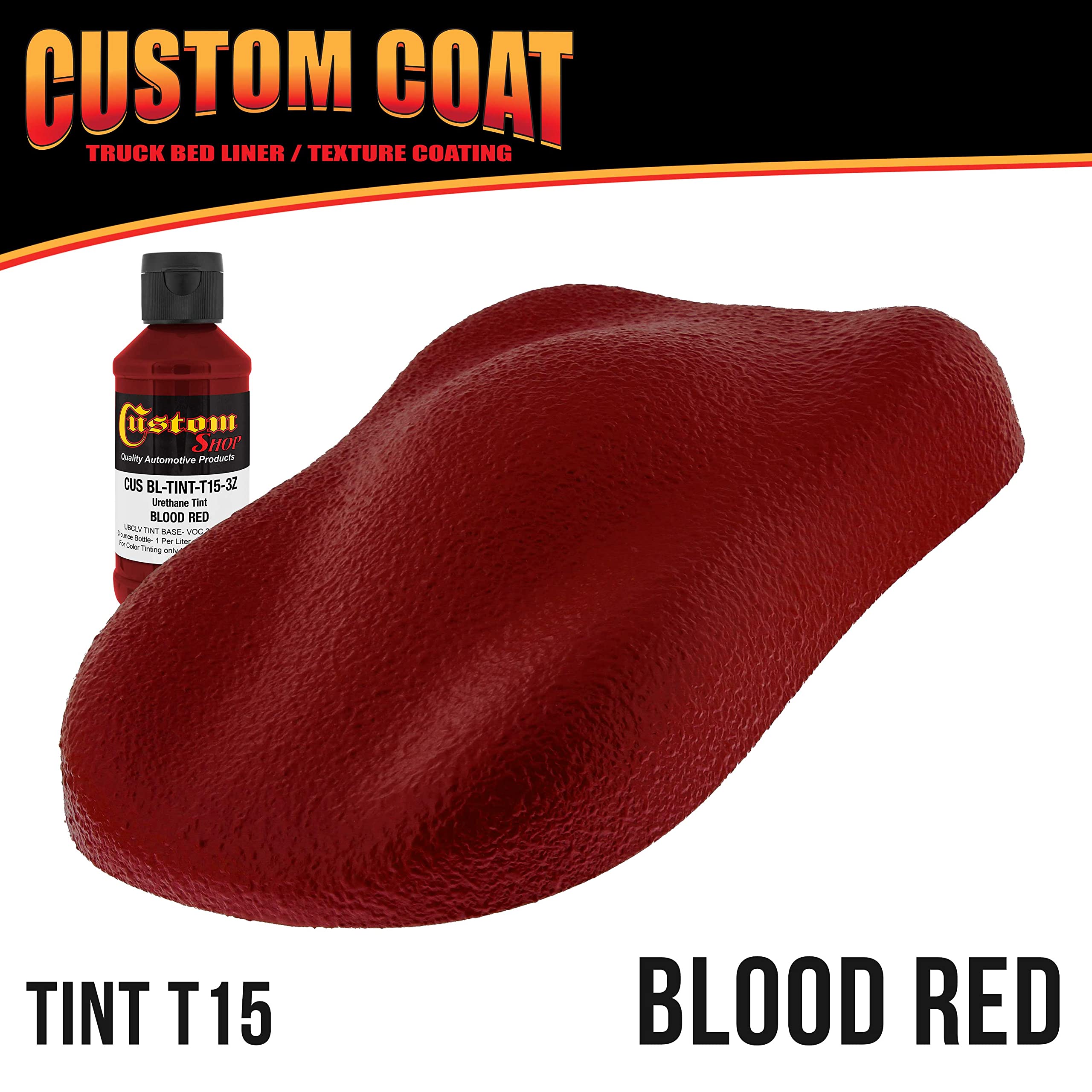 Custom Coat Blood Red 1.5 Gallon (6 Quart) Urethane Spray-On Truck Bed Liner Kit with Spray Gun & Regulator - Easy Mix & Apply Textured Protective Coating - Prevents Rust & Corrosion - DIY Automotive, Truck, SUV, Trailer Protection - Perfect for Off-Road Vehicles, Work Trucks & Fleet Maintenance