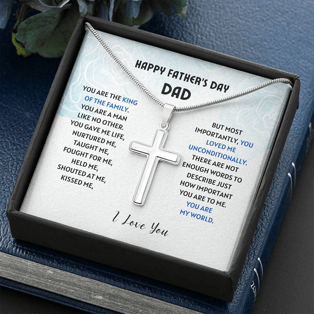 Artisan Cross Necklace for Dad - Father's Day Gift & Birthday Present | Religious Jewelry