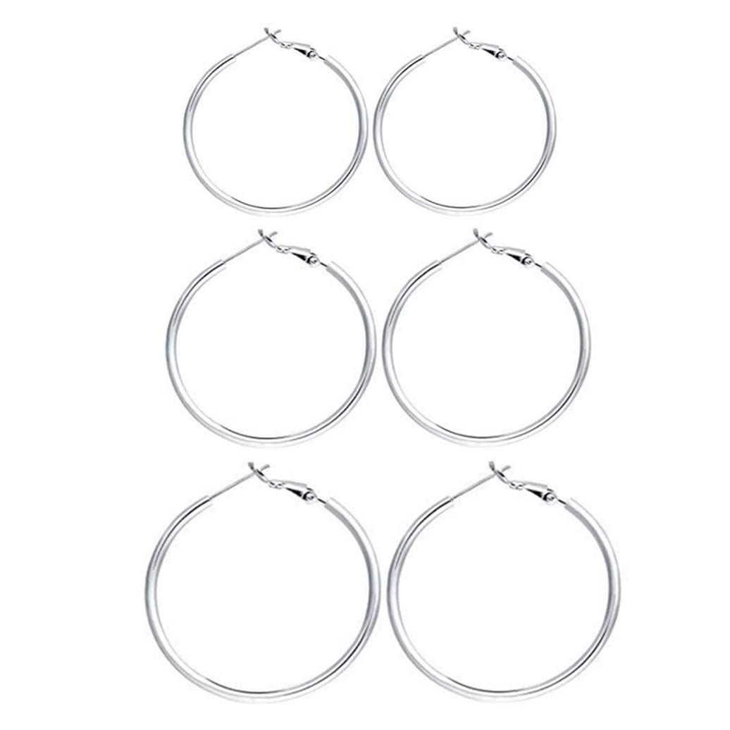 925 Sterling Silver Hoop Earrings for Women - Large Post Hoop Earrings Set, Hypoallergenic Dainty Jewelry Gift for Her | Perfect for Everyday Wear, Date Night & Special Occasions