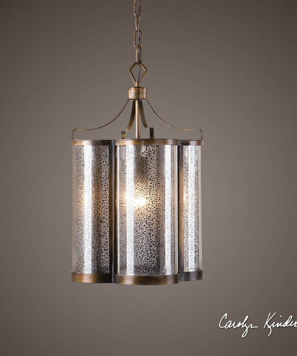 13W Croydon 1 Light Mercury Glass Pendant Light Fixture - Vintage Industrial Ceiling Light for Kitchen, Dining Room, or Entryway