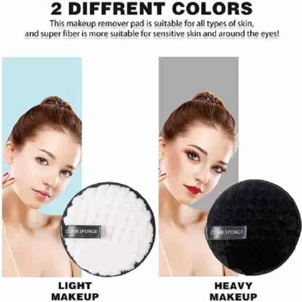 Reusable Microfiber Makeup Remover Pads - Soft Facial Cleansing Pads for Gentle Skin Care | Eco-Friendly Makeup Wipes for Daily Cleansing & Travel