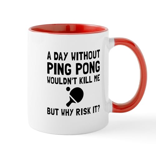 White/Red Inside - Risk It Ping Pong Mugs