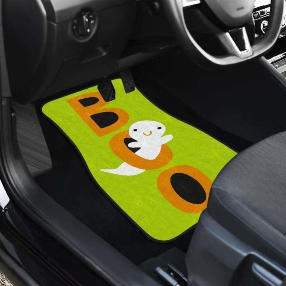 Boo Halloween Car Floor Mats - Non-Slip Waterproof Custom Fit for Vehicles - Perfect for Halloween Decorations & Spooky Car Accessories