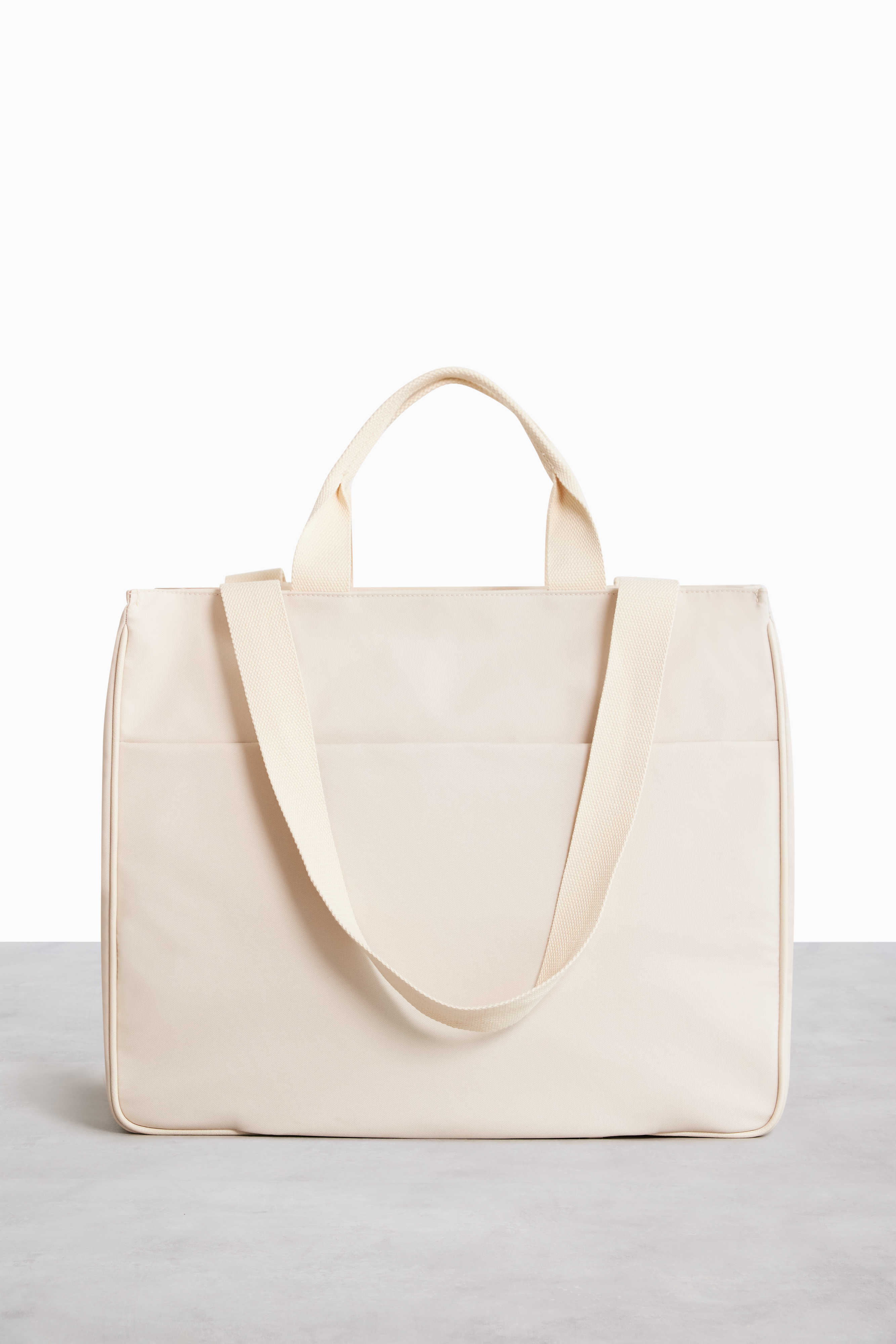 Stylish Beige East to West Tote Bag - Versatile Canvas Shoulder Bag for Women, Perfect for Work, Travel & Everyday Use