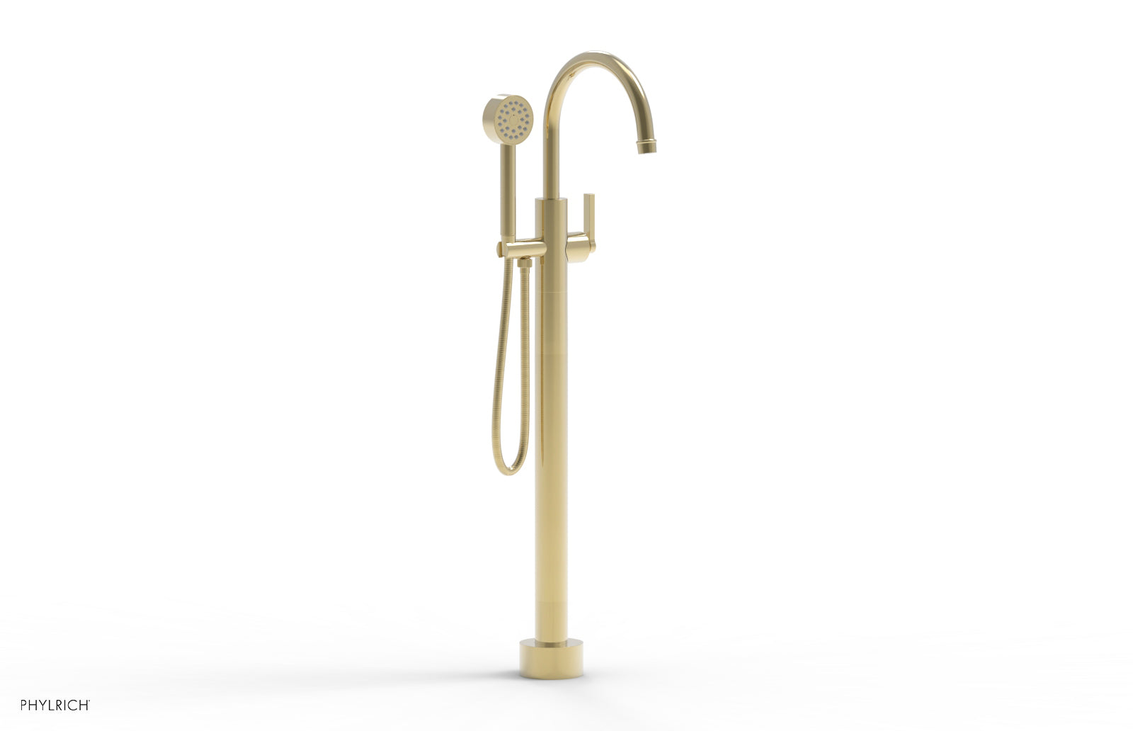 HEX MODERN Tall Floor Mount Tub Filler with Lever Handle & Hand Shower - Model 501 47 01 - Perfect for Luxury Bathroom Renovations & Spa-Like Showers