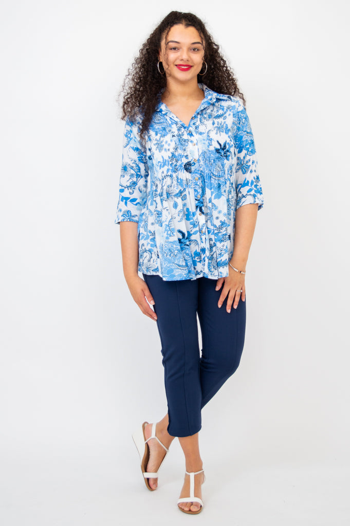 Crysiko Women's 3/4 Sleeve Blouse - Flowy Casual Tops for Work & Everyday Wear | Office Outfits & Weekend Style