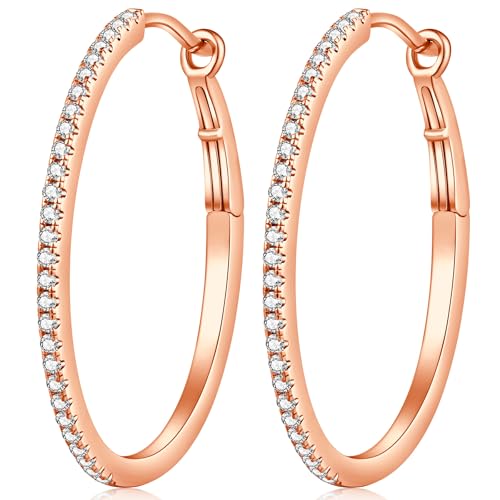 C2-oval hoop earrings 38mm rose gold 18k