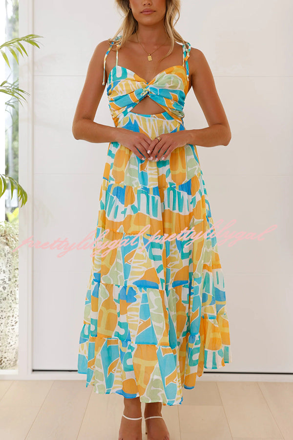 Stylish Printed Suspender Tie Back Pleated Midi Dress for Women | Flattering A-Line Summer Dress for Office, Party & Date Night