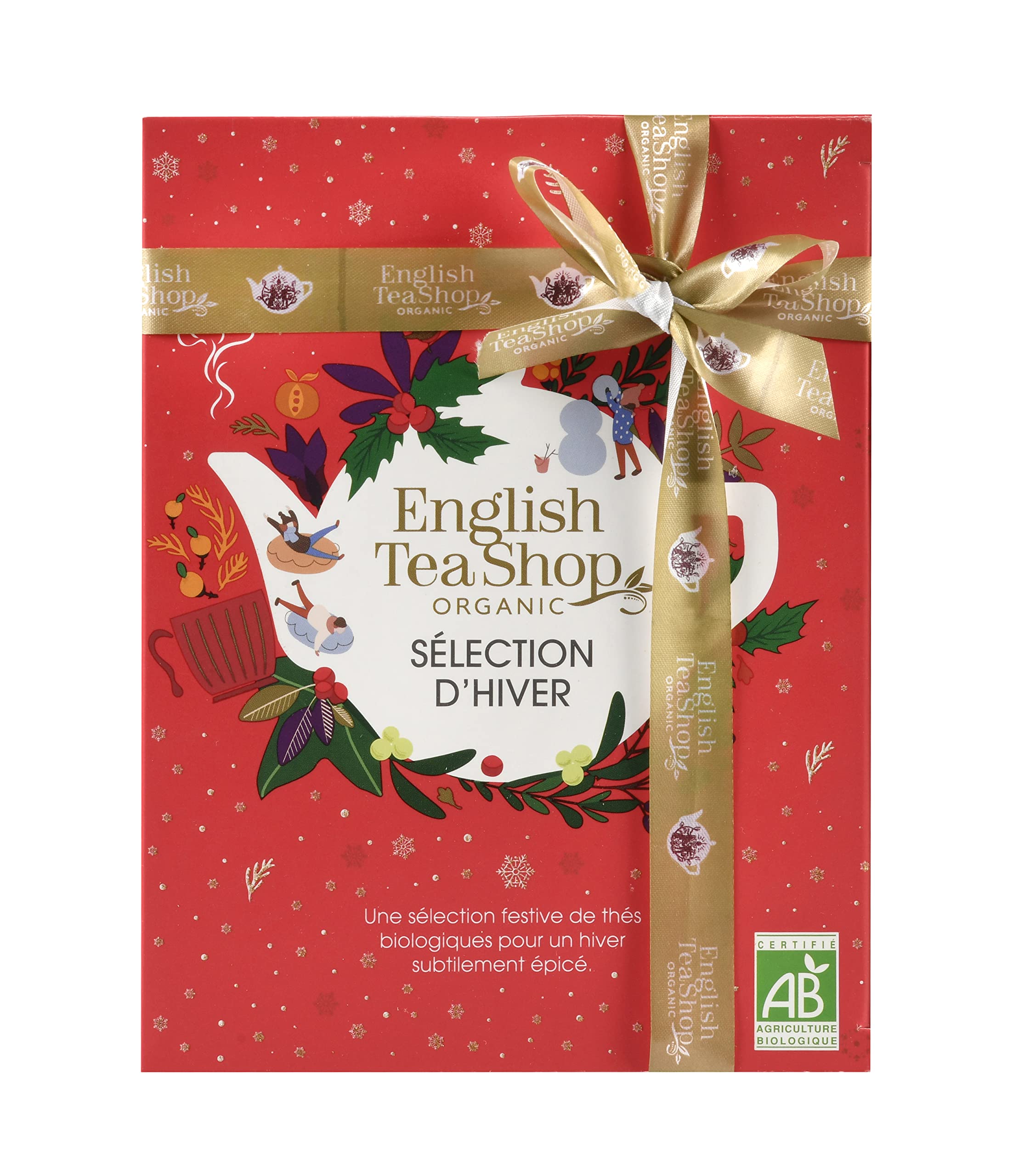 Organic Christmas Tea Gift Set - English Tea Shop Winter Selection (4 Flavors, 12 Tea Bags) - Holiday Tea Collection for Gifting, Cozy Nights & Festive Gatherings