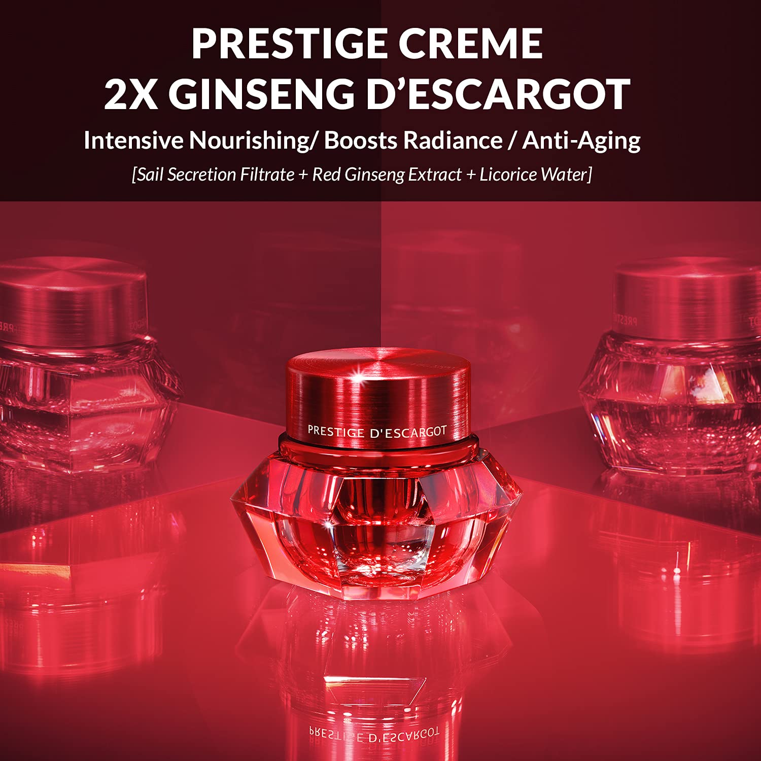 **It'S SKIN Prestige Crème 2X Ginseng D'escargot 60ml + Toner 25ml + Lotion 25ml Set – Anti-Aging Face Moisturizer with Snail Mucin & Ginseng Root for Wrinkle-Free Skin – Hydrating Skincare Routine for Day & Night Use**
