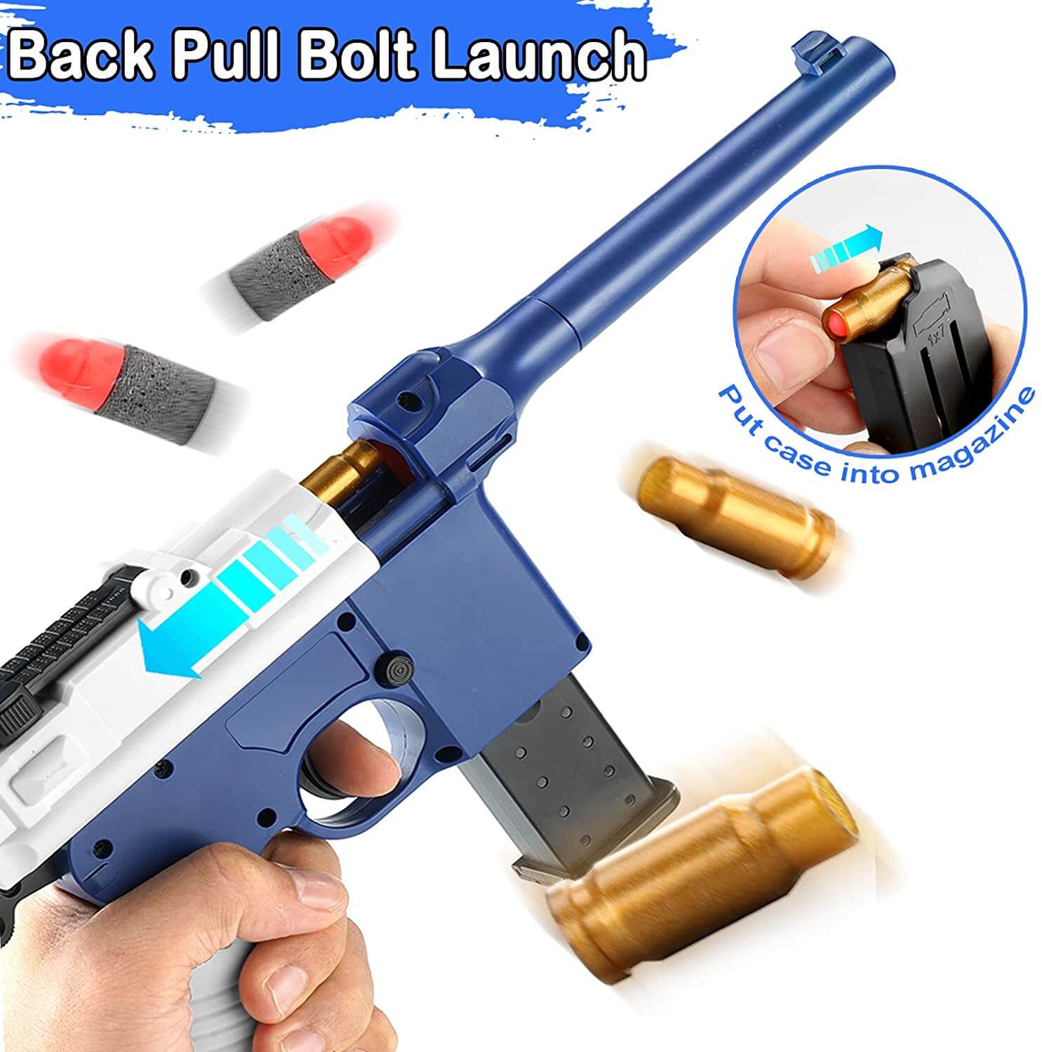 Mauser C96 Foam Dart Blaster Toy Gun - Realistic Replica for Nerf Battles, Outdoor Play & Cosplay | Safe Foam Ammo for Kids & Adults