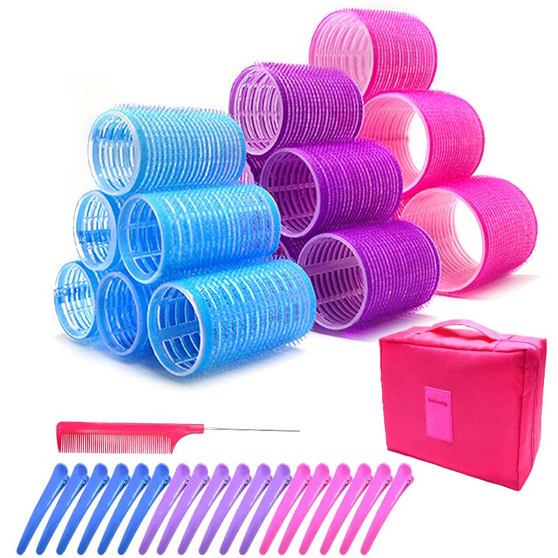 38 Pcs Self-Grip Hair Rollers for Medium to Large Hair - Voluminous Blowout Curls for Women & Girls | Salon-Quality Styling at Home, Perfect for Parties & Special Occasions