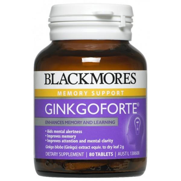 Blackmores Ginkgo Forte 120 Tablets - Premium Brain & Memory Support Supplement - Enhance Focus & Cognitive Function for Students & Professionals