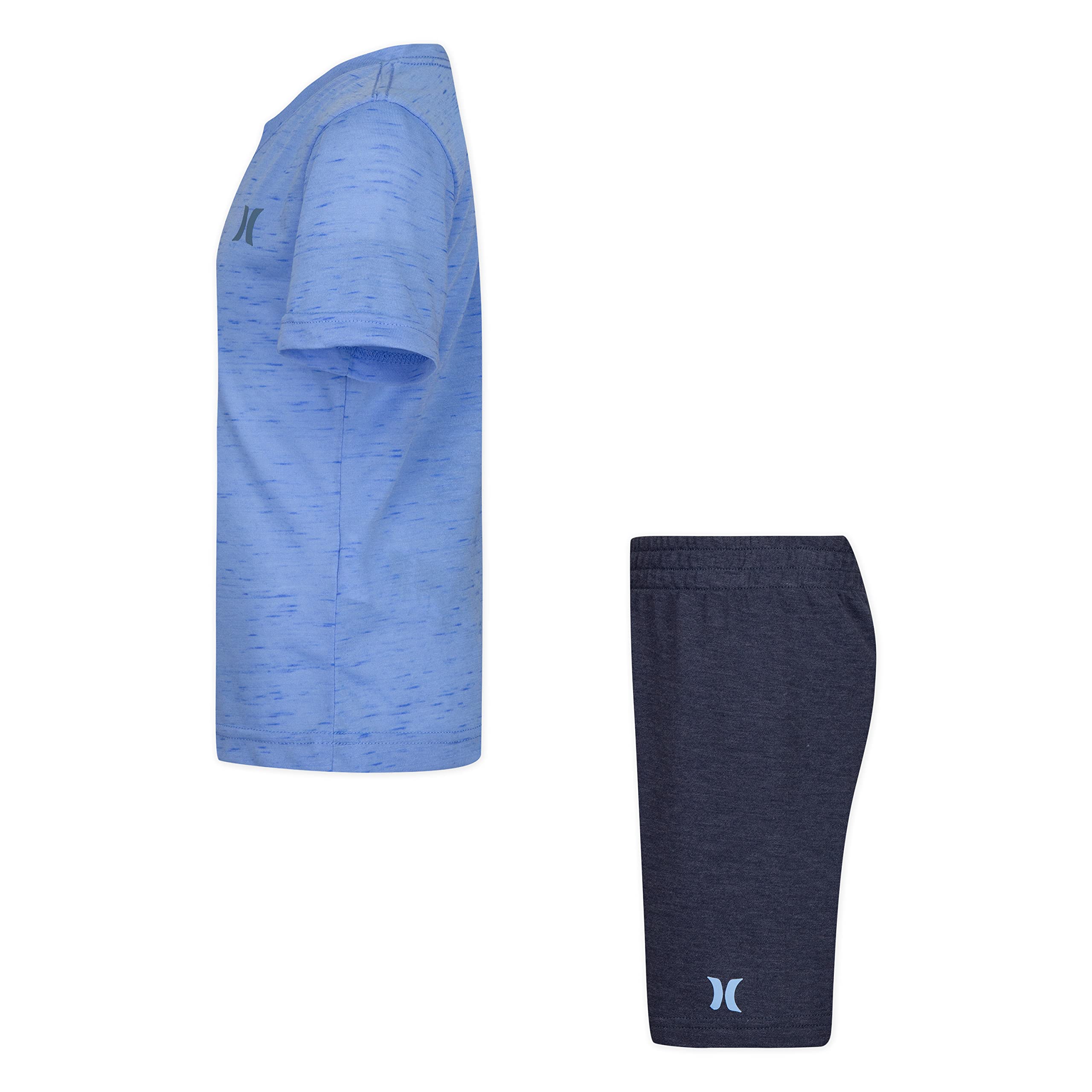 Hurley Boys Soft Basic Cloud Slub T-Shirt and Shorts 2-Piece Outfit Set | Comfortable Cotton Casual Wear for Kids | Perfect for Playdates, School & Summer Activities