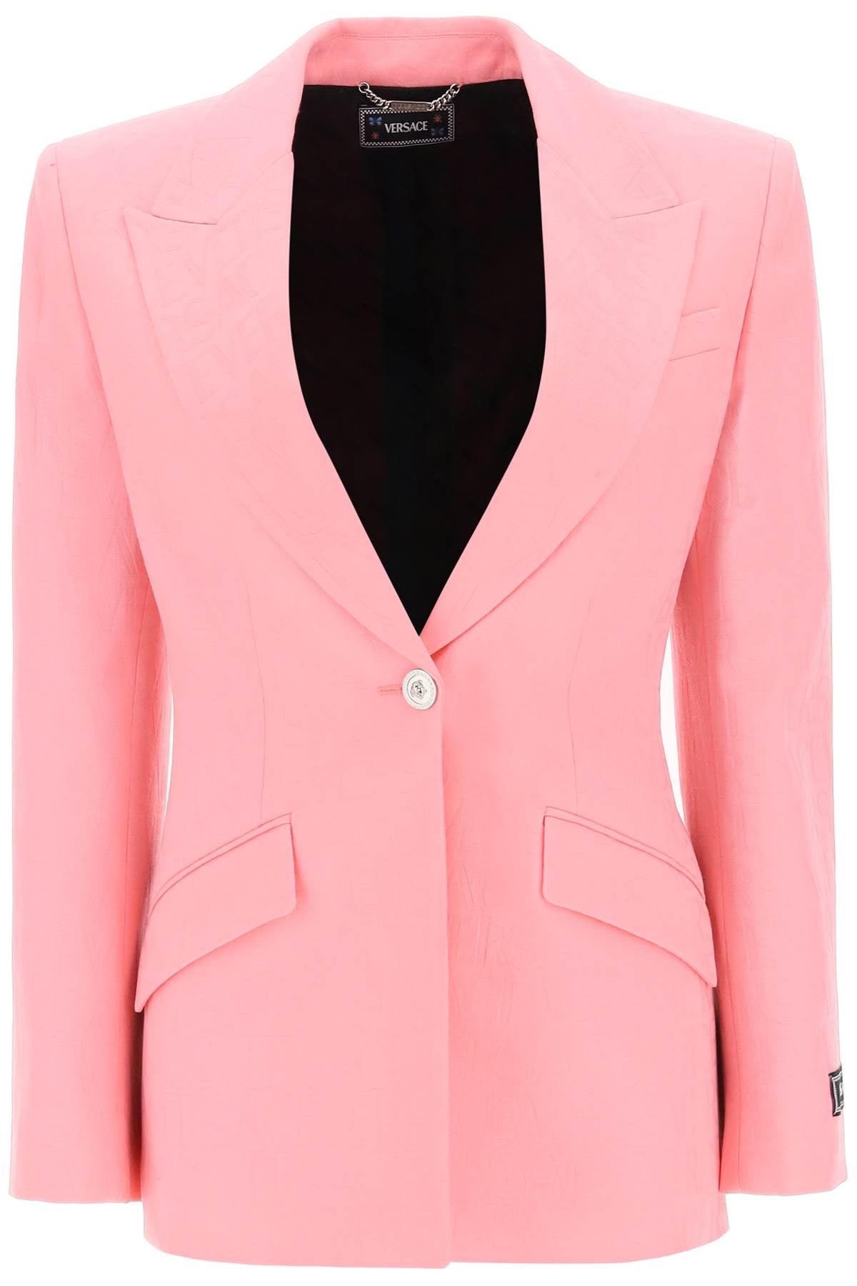 Versace Women's Allover Print Single Breasted Jacket | Luxury Fashion Blazer for Work & Evening Events