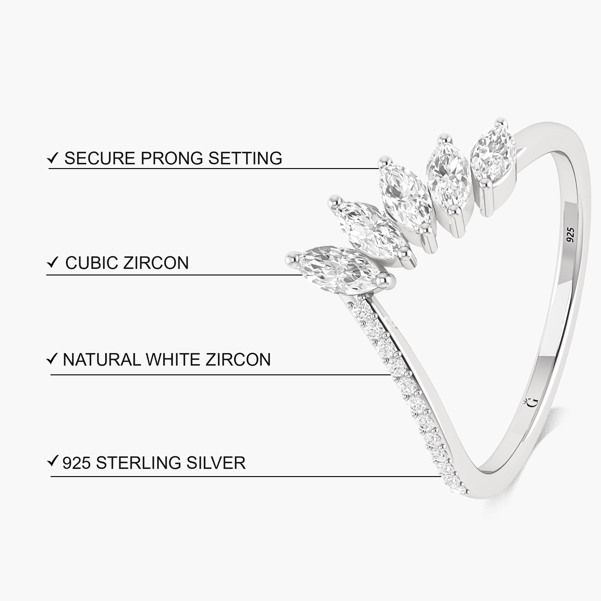 Handcrafted Marquise Shape 4 Carat Cubic Zirconia Ring - Elegant Wedding, Engagement & Evening Party Jewelry