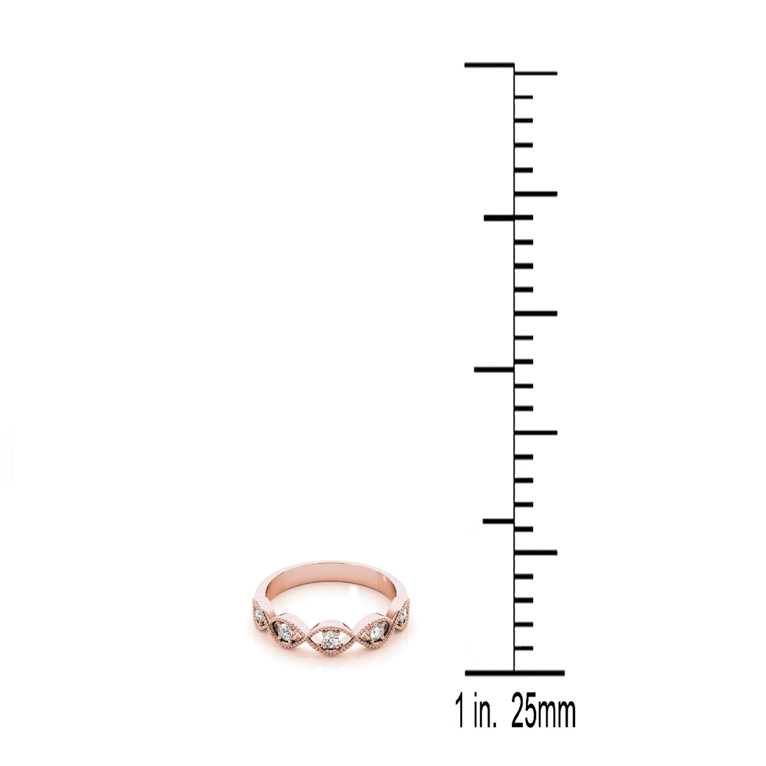 10K Solid Rose, White & Yellow Gold Diamond Spiral Women's Wedding Band - Perfect Valentine's Day Gift for Her, Anniversary & Romantic Occasions