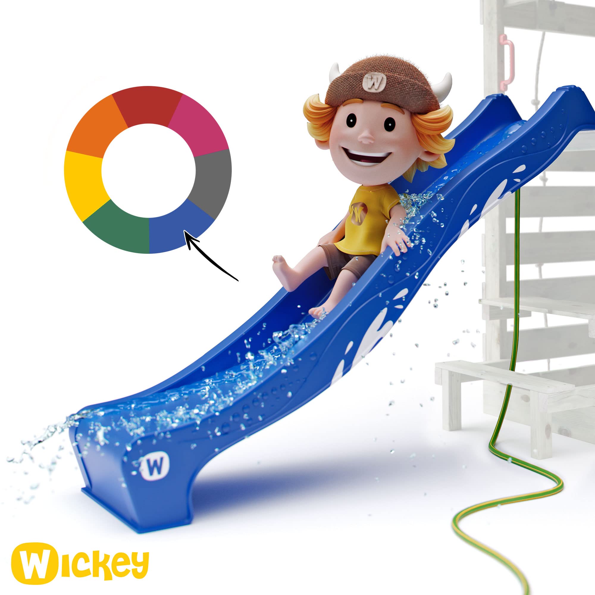 WICKEY TinyCabin Wooden Playhouse with Swing, Slide & Sandbox - Kids Outdoor Climbing Tower with Ladder & Garden Accessories - Perfect for Backyard, Playground & Preschool Activities