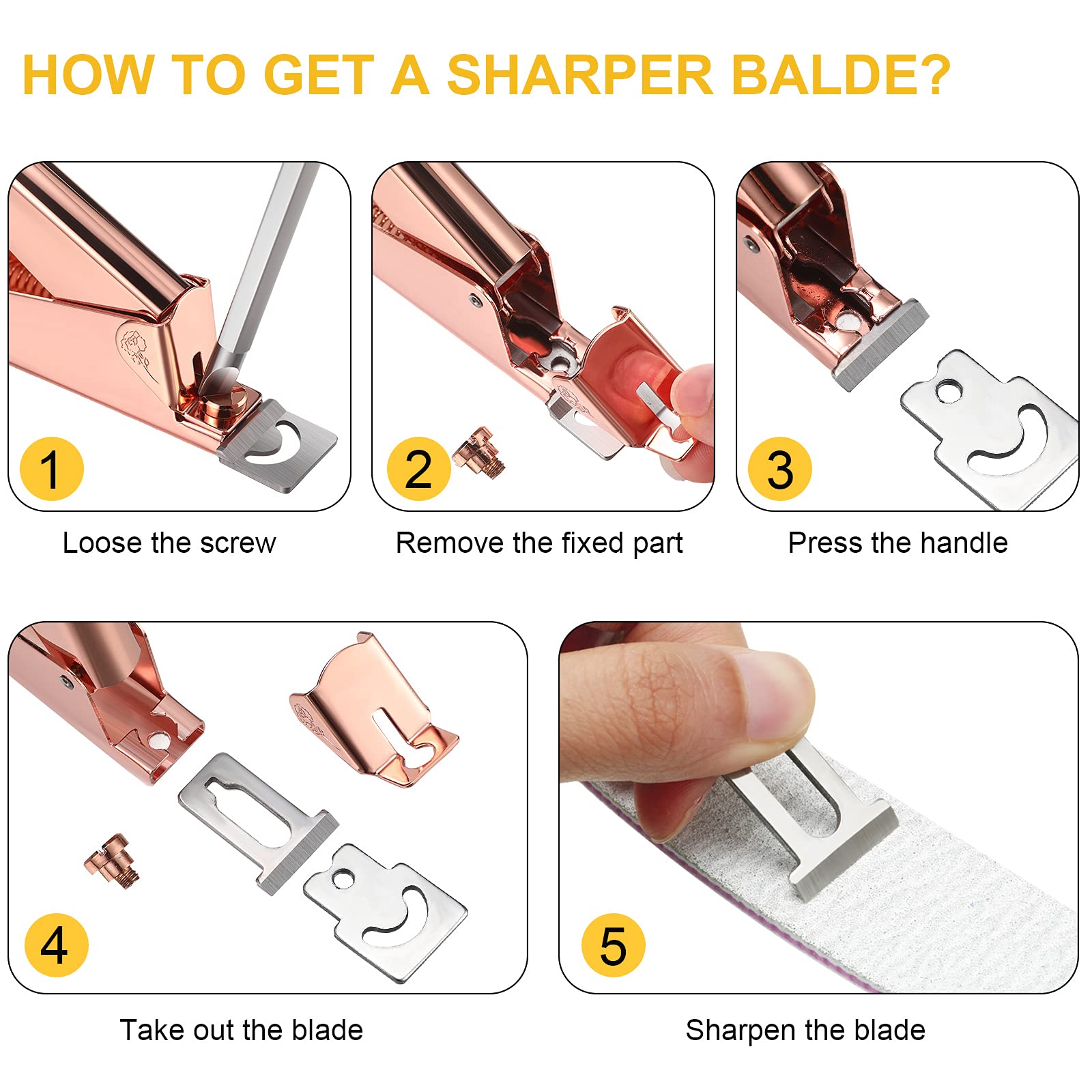 Professional Stainless Steel Acrylic Nail Clippers Set - Rainbow Color Manicure Tools for Salon & Home Use - False Nail Tips Cutter for Acrylic & Artificial Nails (Rose Gold) - Perfect for Nail Art, DIY Manicures & Professional Nail Care