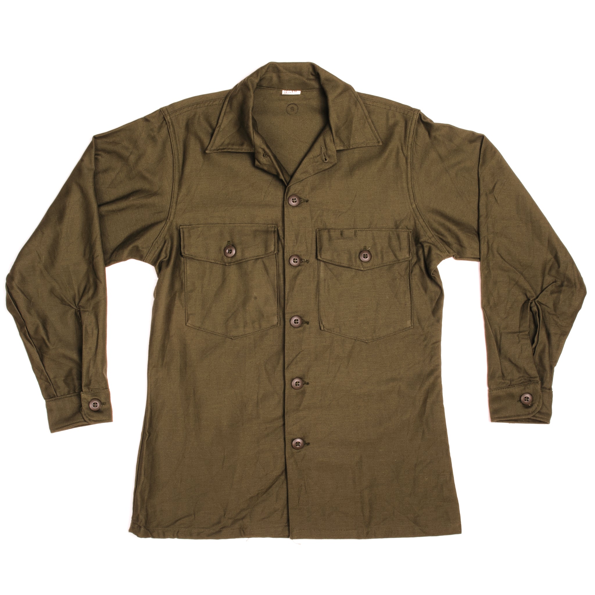 Vintage US Army Sateen Utility Shirt P64 1971 Vietnam War Era - Size 14 1/2 x 31 NOS (New Old Stock) - Military Collectible & Authentic Vintage Workwear for Reenactments, Outdoor Adventures & Retro Fashion