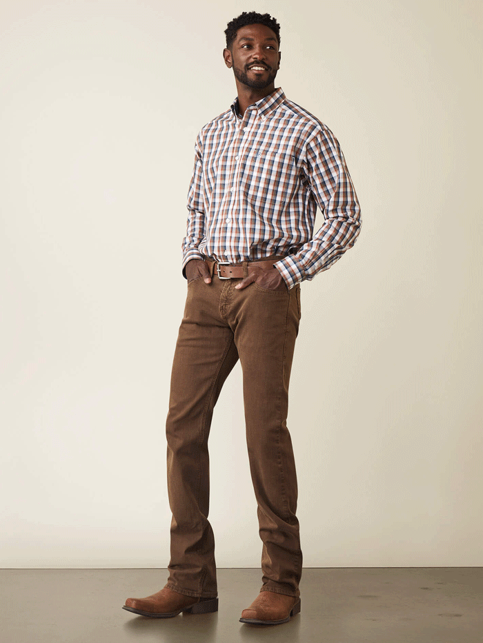 Ariat Men's M7 Grizzly Straight Jean in Peat Brown - Durable Work Pants for Ranch, Construction & Outdoor Activities