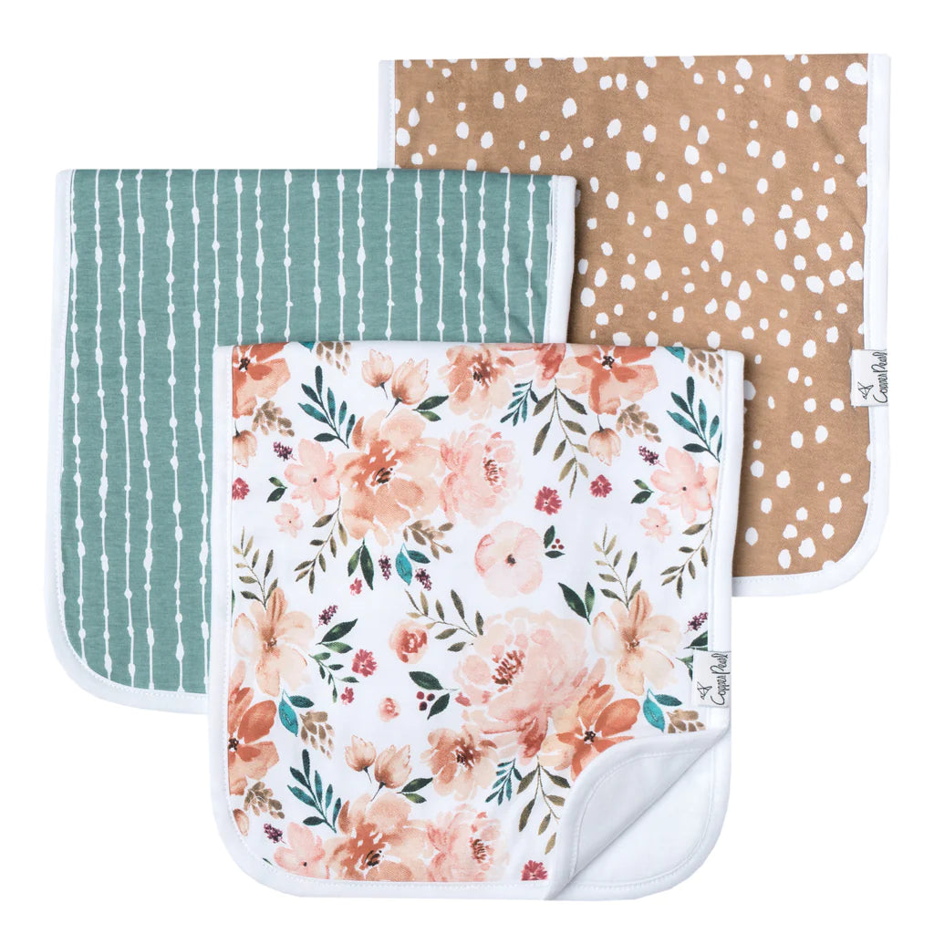 3 Pack Soft Organic Cotton Burp Cloths for Babies - Ultra Absorbent & Gentle on Skin - Perfect for Feeding, Spit-Up & Messy Moments