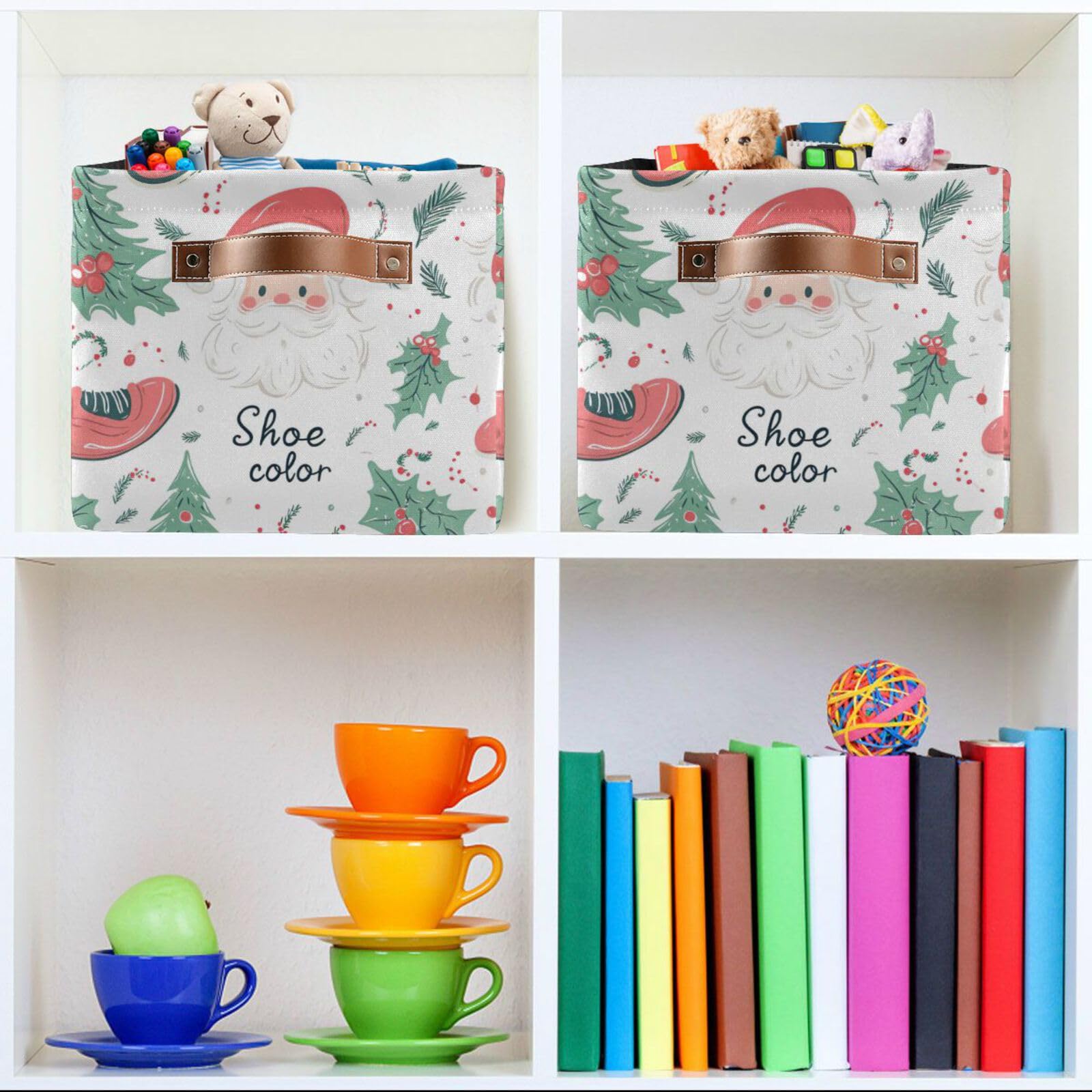 Foldable Large Square Storage Baskets with Handles (2-Pack) - Multi-Functional Closet Organizer for Toys, Books & Clothes | Perfect for Holiday Decor, Bedroom Storage & Kids' Room Organization