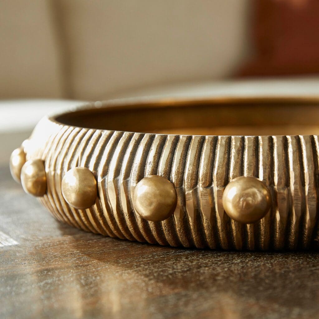 Cyan Design 11699 Small Antique Brass Batten Tray - Elegant Serving Tray for Dining, Kitchen, or Home Decor