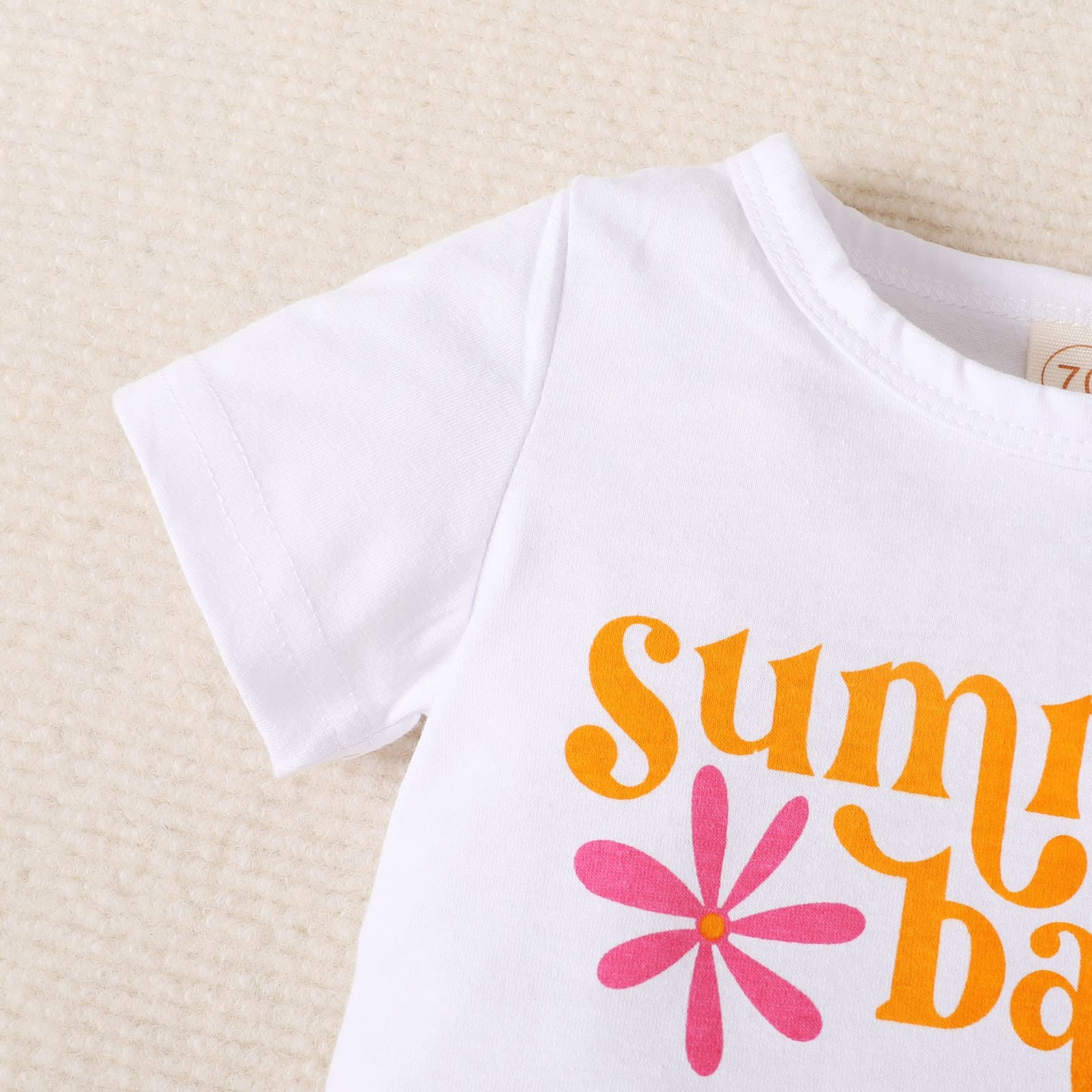 **Toddler Girls' Outfit Set - Short Sleeve Letter Print T-Shirt, Floral Shorts & Headband | Cute Summer Playtime & Photo Outfits**