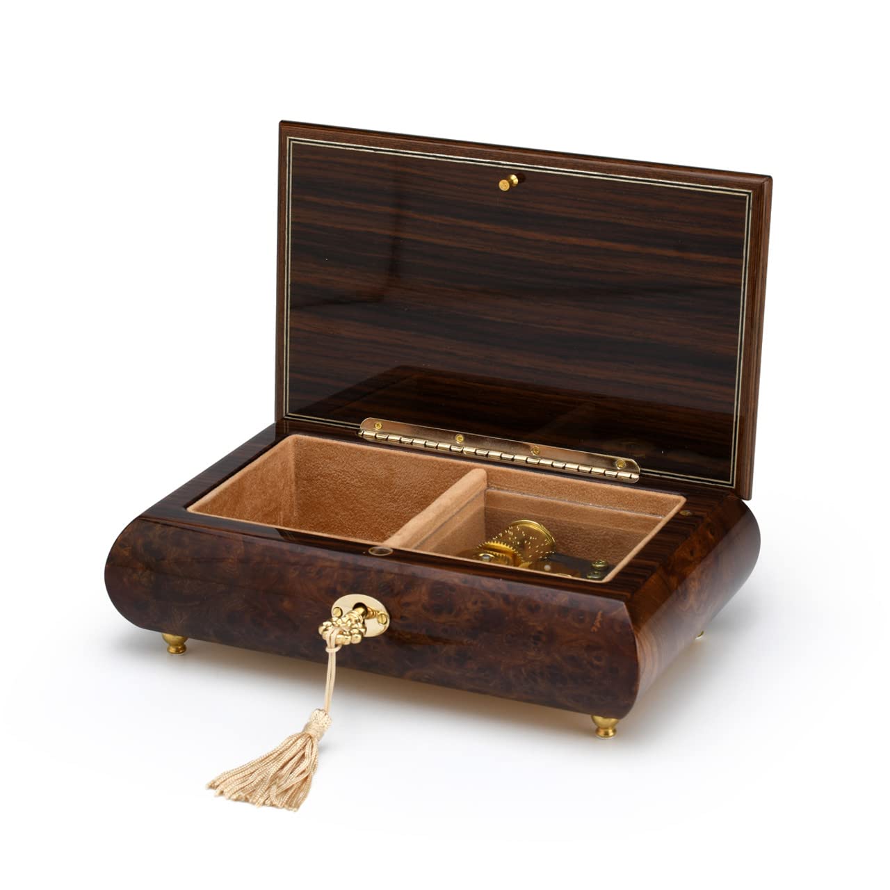 Elegant Italian Musical Jewelry Box with Arabesque Design - Plays 20+ Classic Melodies Including Row Your Boat - Perfect Gift for Birthdays, Anniversaries & Home Decor