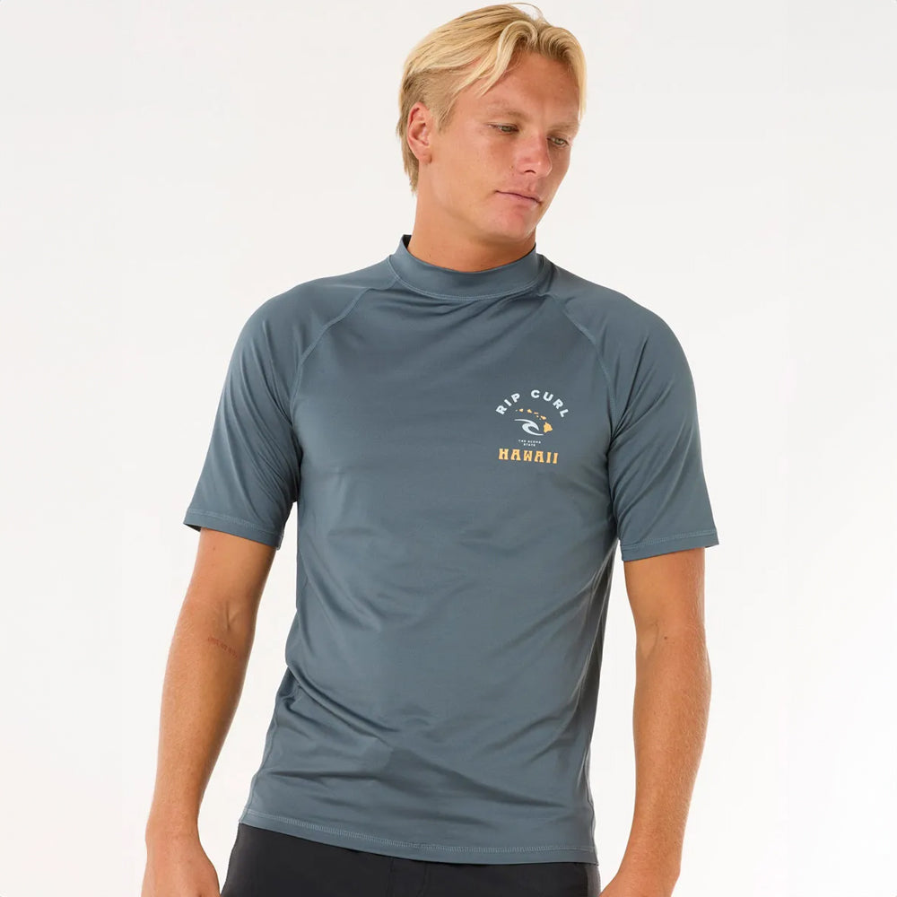 Rip Curl Island Vibe UPF 50+ Short Sleeve Sun Shirt for Men - Beachwear, Surfing & Outdoor Activities