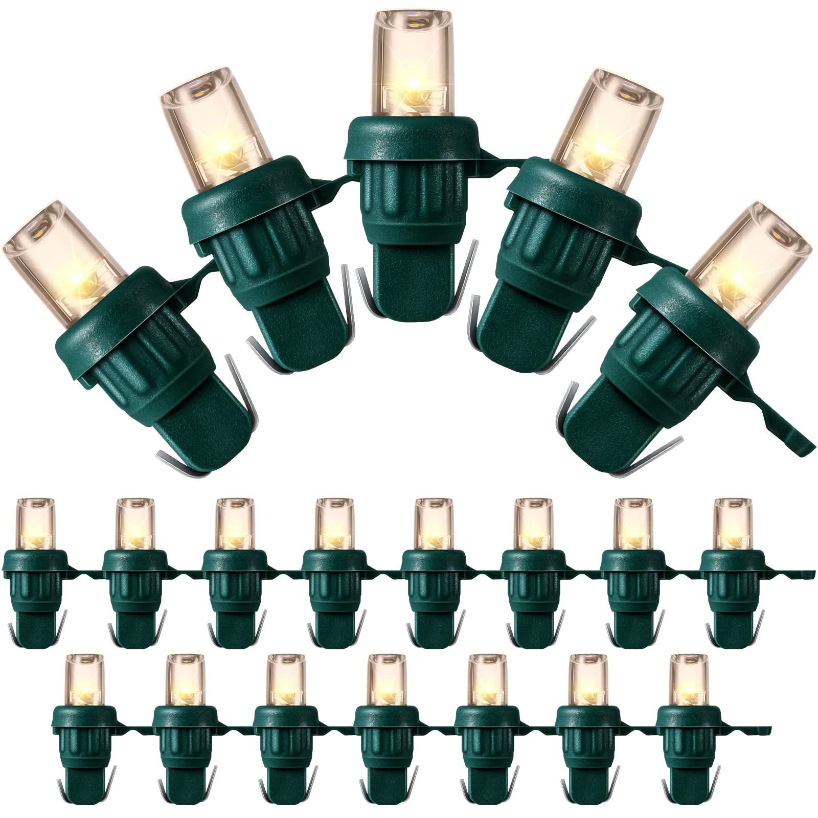 5mm LED Christmas String Lights Replacement Bulbs - 120 Count Warm White Wide Angle Wire Light Set for Indoor Outdoor Xmas Tree Decorations, Home & Festival Decor - Perfect for Holiday Parties, Christmas Trees, and Outdoor Lighting Displays