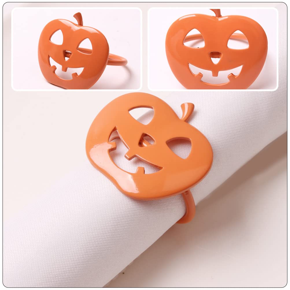 ABOOFAN Set of 12 Halloween Pumpkin Napkin Rings - Orange Thanksgiving Dinner Table Decor for Weddings, Parties & Family Gatherings - Perfect for Fall Festive Table Settings